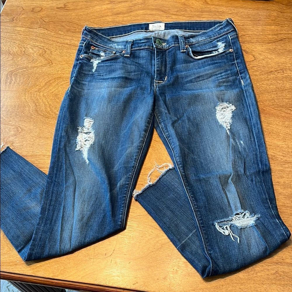 Hudson Jeans Krista Super Skinny Distressed Denim